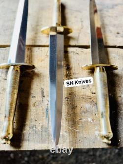 3-pcs Set Handmade D2 Steel Hunting Commando Dagger Bowie Knife With Sheath