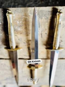 3-pcs Set Handmade D2 Steel Hunting Commando Dagger Bowie Knife With Sheath