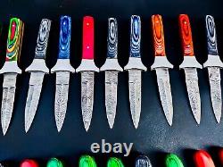 30 Pcs Lot! Hand Forged Damascus Steel Blade Skinner Knife, Dagger Hunting Knife