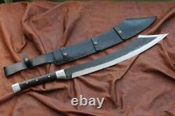 31.5 HANDMADE MACHETE CLEAVER KNIFE with Leather Sheath