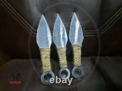 3pc THROWING KNIVES Ninja Knife Fixed Blade Dagger SET w Sheat