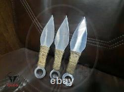 3pc THROWING KNIVES Ninja Knife Fixed Blade Dagger SET w Sheat