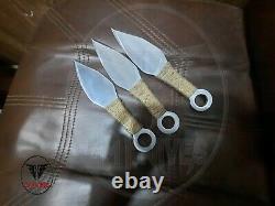 3pc THROWING KNIVES Ninja Knife Fixed Blade Dagger SET w Sheat