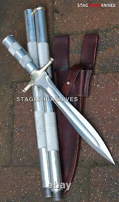 45'' Hand Forged J2 Steel Hunting Complete Sharp Dagger Spear Blood Grooved