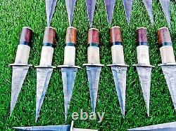 50 Pcs Lot! Hand Forged Damascus Steel Blade Camping Knife, Dagger Hunting Knife