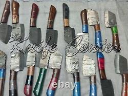 7.5'' Handmade Damascus Steel Hunting Skinner Knives, Mini Chopper Lot of 25
