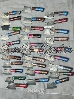 7.5'' Handmade Damascus Steel Hunting Skinner Knives, Mini Chopper Lot of 25 PCs