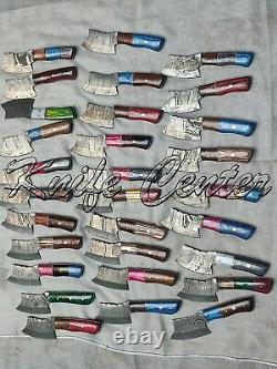 7.5'' Handmade Damascus Steel Hunting Skinner Knives, Mini Chopper Lot of 25 PCs