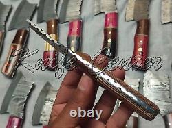 7.5'' Handmade Damascus Steel Hunting Skinner Knives, Mini Chopper Lot of 25 PCs