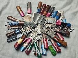 7.5'' Handmade Damascus Steel Hunting Skinner Knives, Mini Chopper Lot of 25 PCs