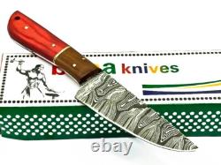 8.4 CUSTOM HANDMADE DAMASCUS Steel Dagger Hunting Knife Skinner with Stain Wood