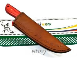 8.4 CUSTOM HANDMADE DAMASCUS Steel Dagger Hunting Knife Skinner with Stain Wood