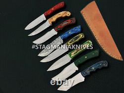 8'' Lot Of 8 PCS John Henry HAND FORGED STAINLESS STEEL FULL TANG SKINNER KNIFE