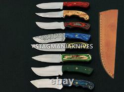 8'' Lot Of 8 PCS John Henry HAND FORGED STAINLESS STEEL FULL TANG SKINNER KNIFE