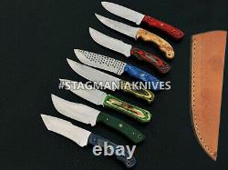 8'' Lot Of 8 PCS John Henry HAND FORGED STAINLESS STEEL FULL TANG SKINNER KNIFE