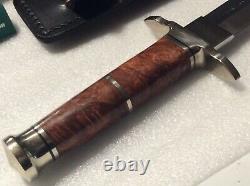 #94/100 Custom U. S. A. Buck Burl Wood Dagger (knife) B876-sp-0. 12/15/04 Sticker