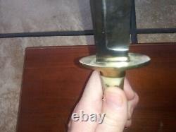 ANTIQUE BOWIE FIGHTING KNIFE DAGGER HORN HILT BRASS GUARD Calif 1850s