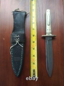 ANTIQUE BOWIE FIGHTING KNIFE DAGGER HORN HILT BRASS GUARD Calif 1850s