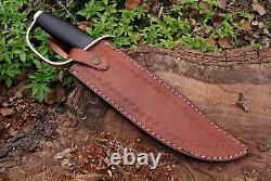 ANTIQUE CUSTOM D2 STEEL HUNTING TACTICAL DAGGER KNIFE BRASS D Guard Micarta Grip