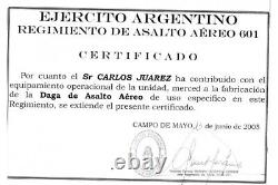 ARGENTINE ARMY YARARA BRAND 601 AIR ASSAULT REGIMENT DAGGER KNIFE WithSHEATH NIB