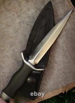 ASS Custom Handmade High Carbon Steel Dagger, Commando Fighting Knife WithSheath