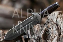 Alpha Custom Hand Forged 9160 Spring Steel Hunting Dagger Heavy Duty Knife