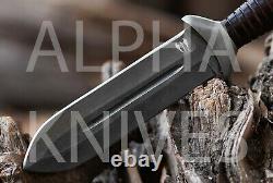 Alpha Custom Hand Forged 9160 Spring Steel Hunting Dagger Heavy Duty Knife