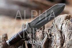 Alpha Custom Hand Forged 9160 Spring Steel Hunting Dagger Heavy Duty Knife