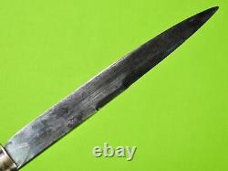 Antique 19 Century French Italian Silver Hunting Fighting Knife Dagger with Sheath