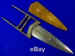 Antique 19 Century Indian India Katar Scissors Engraved Fighting Knife Dagger