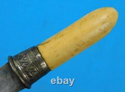 Antique 19 Century Indonesian Dagger Fighting Knife with Scabbard