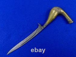 Antique 19 Century Indonesian Hunting Fighting Knife Dagger with Scabbard