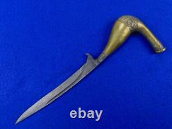 Antique 19 Century Indonesian Hunting Fighting Knife Dagger with Scabbard