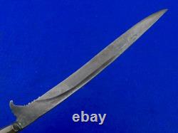 Antique 19 Century Indonesian Hunting Fighting Knife Dagger with Scabbard