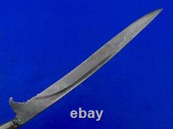 Antique 19 Century Indonesian Hunting Fighting Knife Dagger with Scabbard