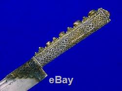 Antique 19 Century Middle East Turkish Dagger Fighting Knife with Scabbard