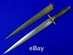 Antique 19 Century Spanish Spain Italy Italian Dagger Fighting Knife with Scabbard