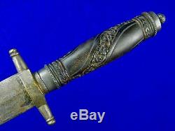 Antique 19 Century Spanish Spain Italy Italian Dagger Fighting Knife with Scabbard