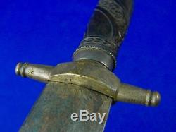 Antique 19 Century Spanish Spain Italy Italian Dagger Fighting Knife with Scabbard