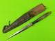 Antique 19 Century Us Engraved Dagger Fighting Knife With Sheath