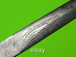 Antique 19 Century US Engraved Dagger Fighting Knife with Sheath