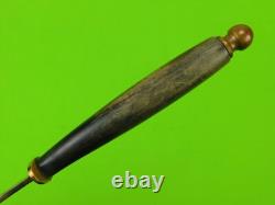 Antique 19 Century US Engraved Dagger Fighting Knife with Sheath