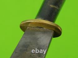 Antique 19 Century US Engraved Dagger Fighting Knife with Sheath