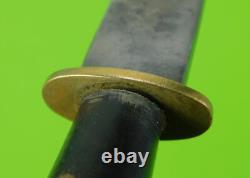Antique 19 Century US Engraved Dagger Fighting Knife with Sheath