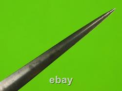 Antique 19 Century US Engraved Dagger Fighting Knife with Sheath