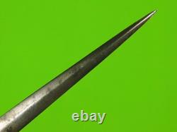 Antique 19 Century US Engraved Dagger Fighting Knife with Sheath