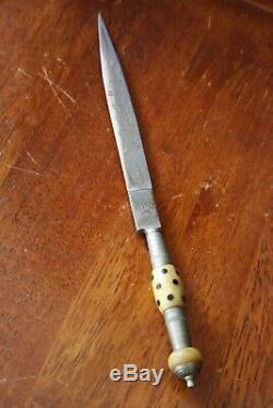 Antique 19th century Gaucho knife VENENOZA dagger sword dragon blade bone handle