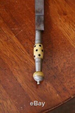 Antique 19th century Gaucho knife VENENOZA dagger sword dragon blade bone handle