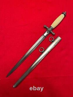 Antique Austria WW1 Navy Officer's Engraved Dagger Fighting Knife with Scabbard