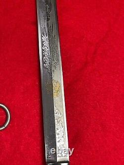 Antique Austria WW1 Navy Officer's Engraved Dagger Fighting Knife with Scabbard